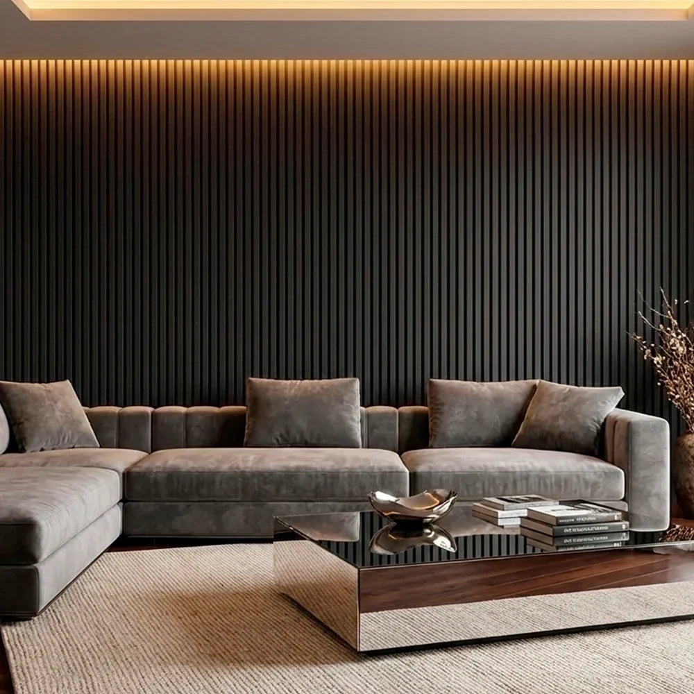 Paneles de pared de listones de madera flexibles premium - (270 cm x 110 cm)