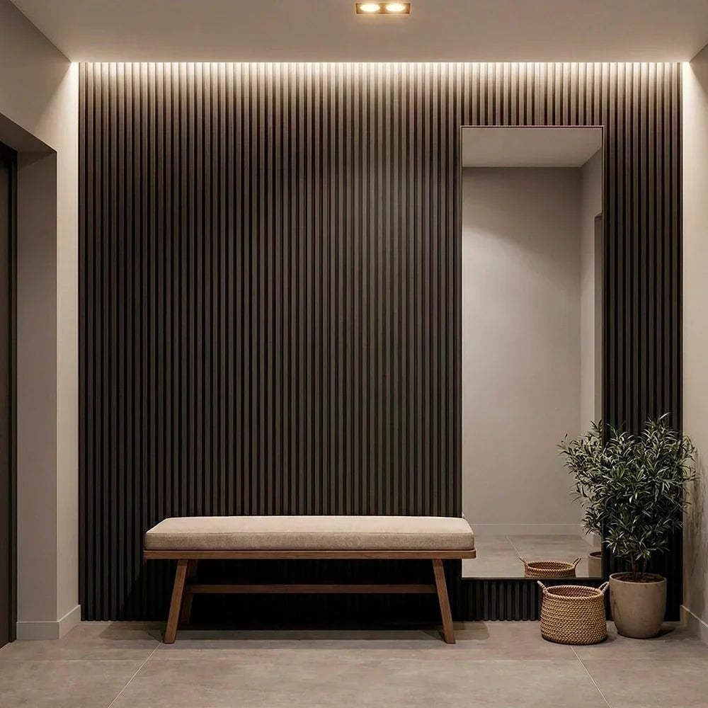 Paneles de pared de listones de madera flexibles premium - (270 cm x 110 cm)