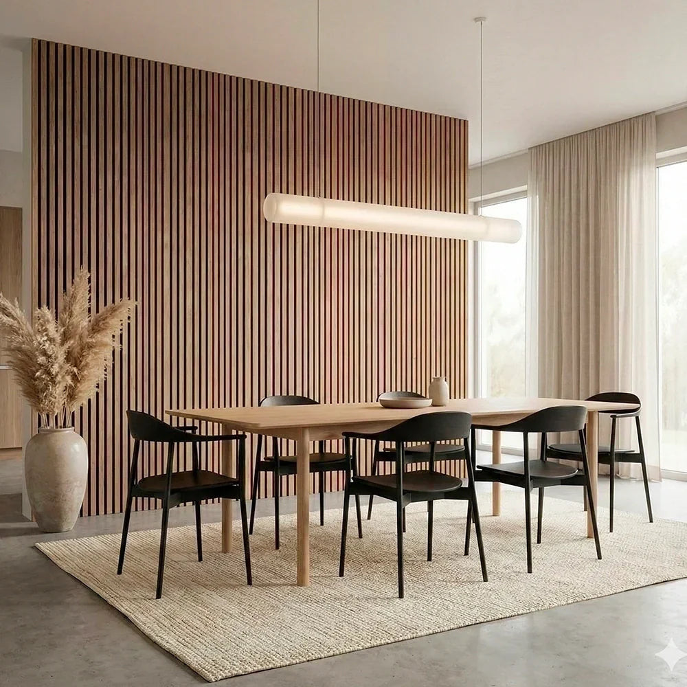 Paneles de pared de listones de madera flexibles premium - (270 cm x 110 cm)