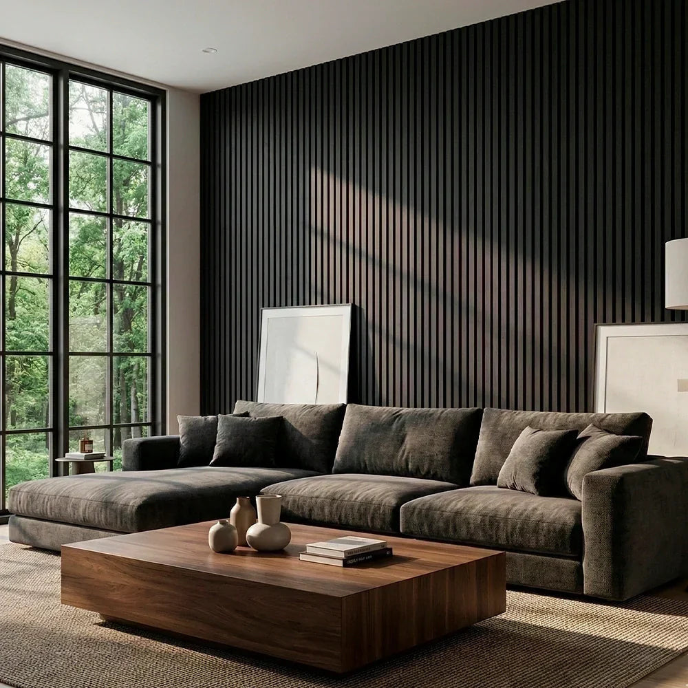 Paneles de pared de listones de madera flexibles premium - (270 cm x 110 cm)