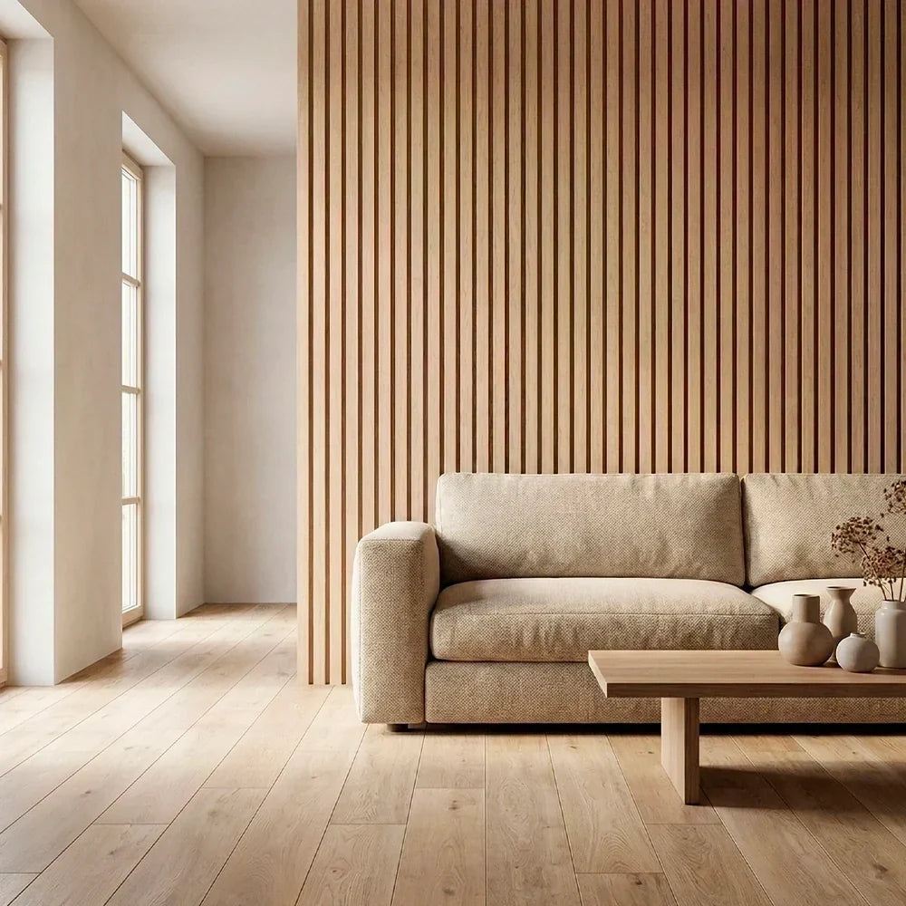 Paneles de pared de listones de madera flexibles premium - (270 cm x 110 cm)
